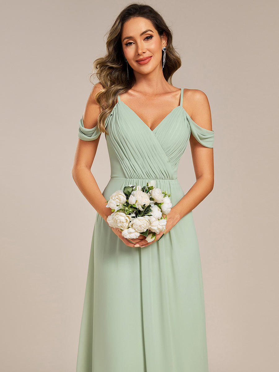 Robe de demoiselle d'honneur transparente dos nu #Couleur_Menthe Verte