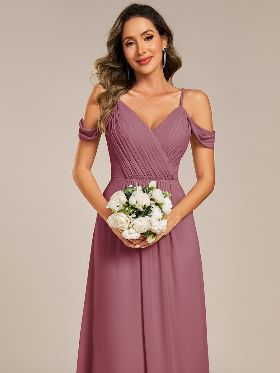Robe de demoiselle d'honneur transparente dos nu #Couleur_Orchidee
