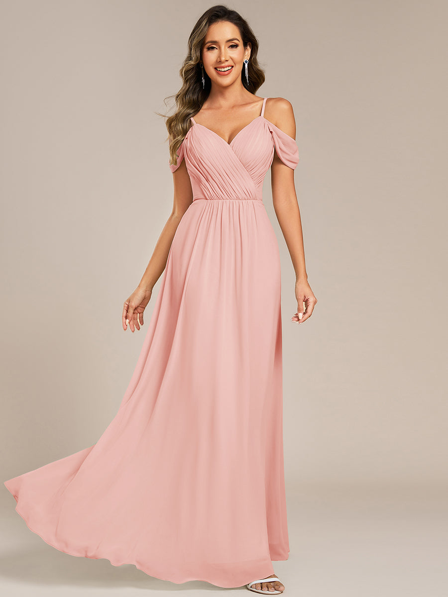 Robe de demoiselle d'honneur transparente dos nu #Couleur_Rose