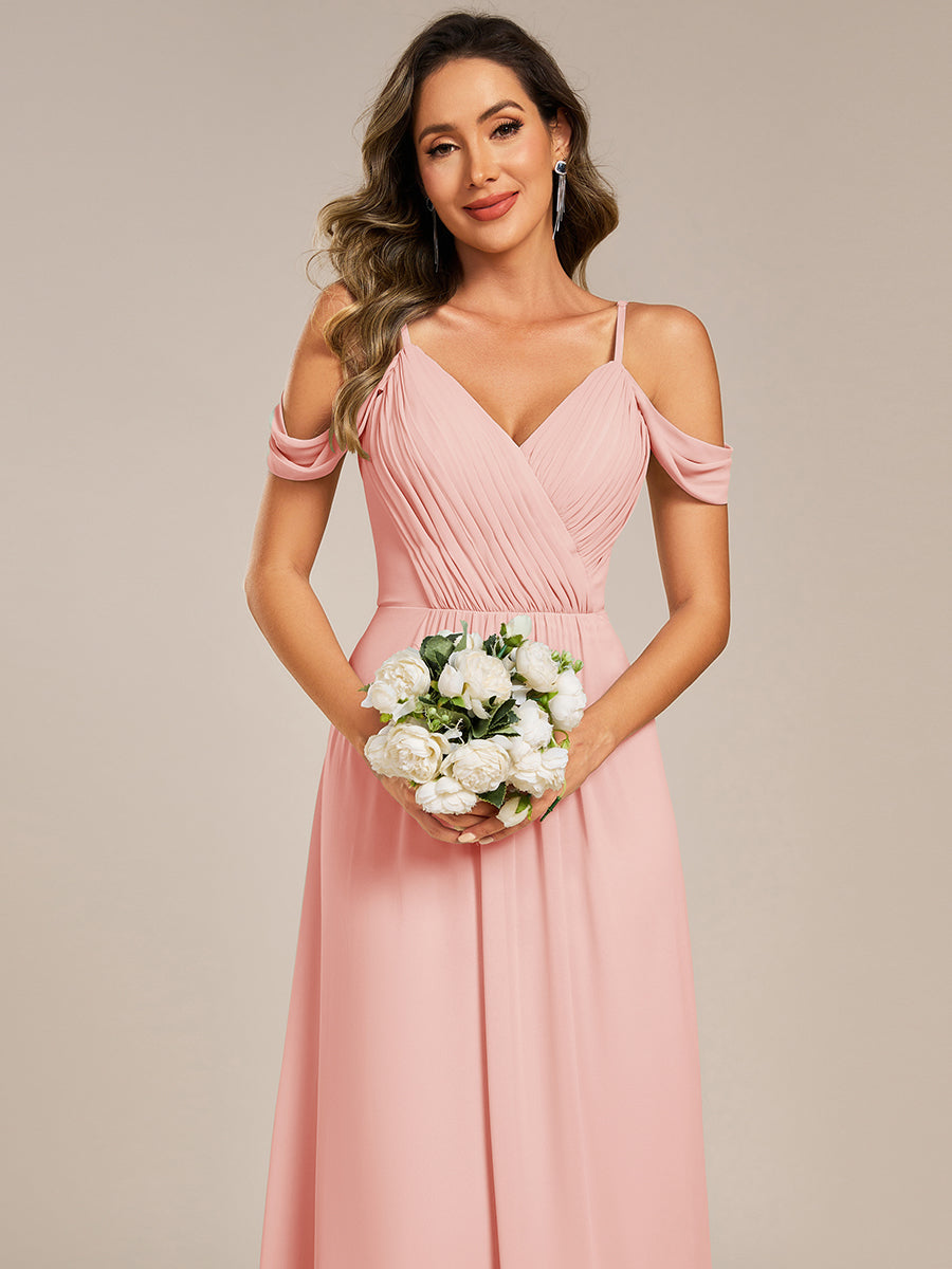 Robe de demoiselle d'honneur transparente dos nu #Couleur_Rose