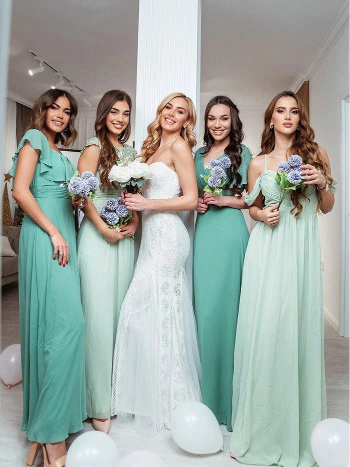 Robe Demoiselle D'honneur Vert Sauge