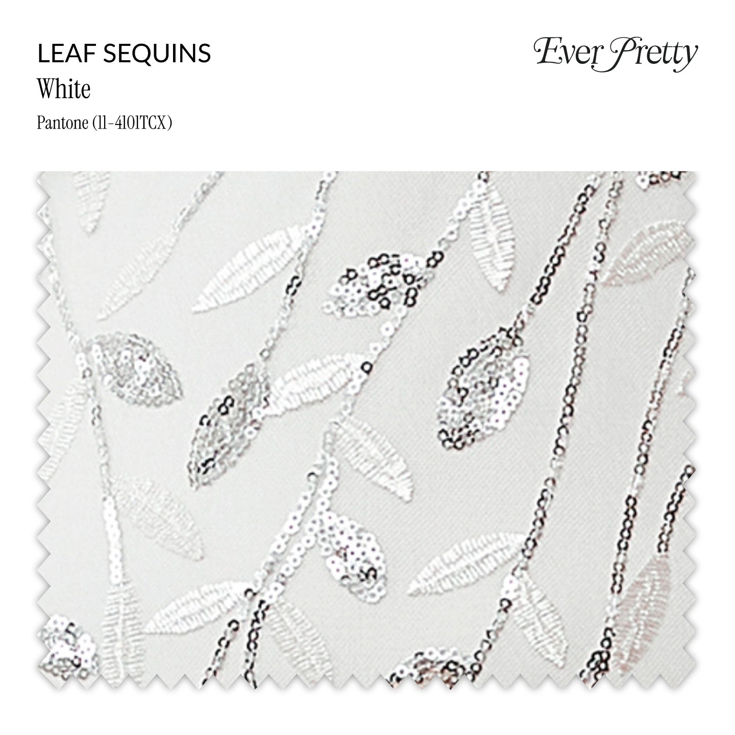 Ever-Pretty Échantillon de Sequins Feuille#Couleur_Blanc
