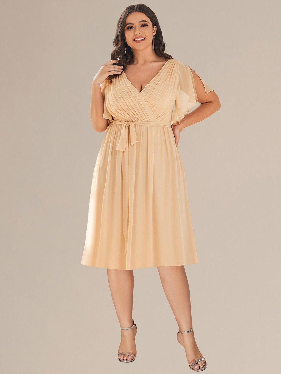ever HARLOW|Robe de demoiselle d'honneur mi-longue nouée à la taille #Couleur_Charbon