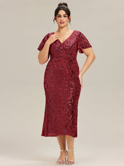 ever PALMER|Robe de soirée sirène à sequins grande taille