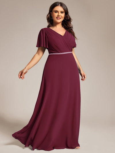 Robe de soirée trapèze en mousseline à sequins grande taille