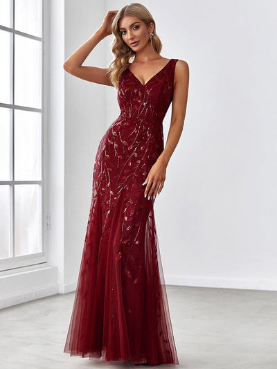 ever ORIEL|Robe de soirée Longue Sexy en sequins col en V pour femmes