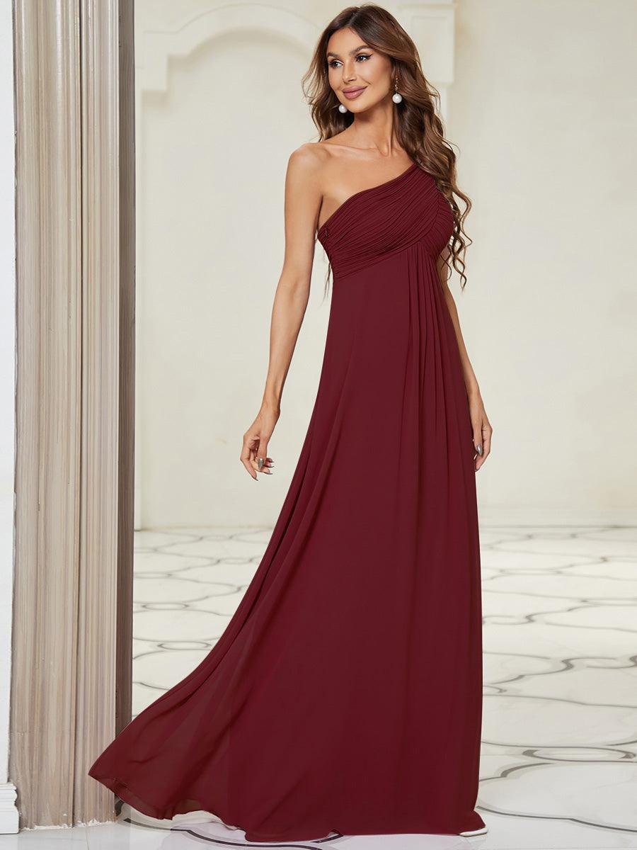 Robes de Soirée élégant Maxi Chiffon avec Une épaule pour Femmes