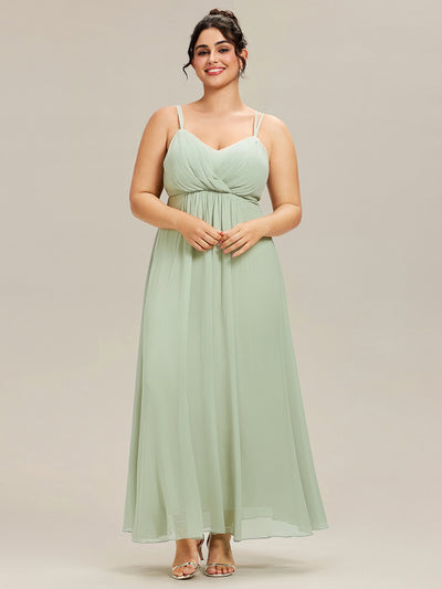 pretty RUBY|Grande Taille Robe demoiselle d'honneur mousseline et dentelle dos nu bretelles fines