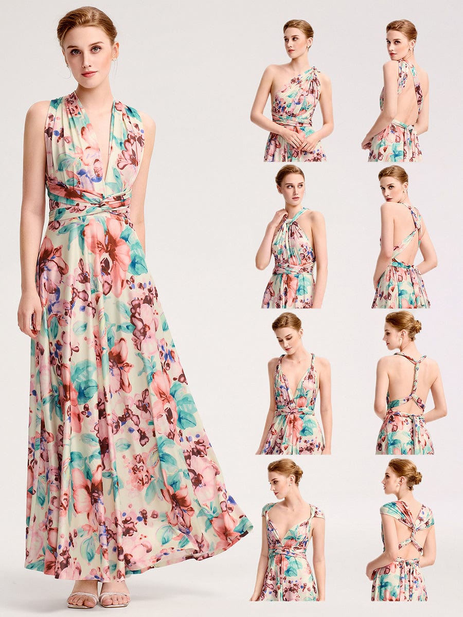 Glitzerndes A-Linien-Abendkleid mit Empire-Taille und langen Laternen?rmeln #Couleur_Imprimé abricot