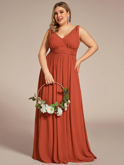 pretty HUSH|Robe de demoiselle d'honneur en mousseline de soie à col en V grande taille