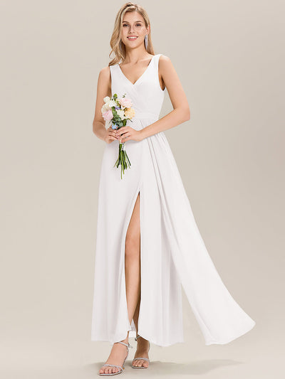 Robe de demoiselle d'honneur élégante avec fente latérale