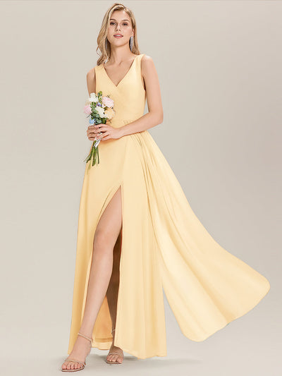 Robe de demoiselle d'honneur élégante avec fente latérale