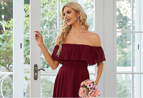Robe d'invitée de mariage mousseline