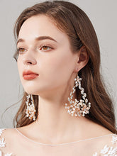 Boucles d'oreilles faites à la main avec strass et perles d'imitation au design exquis #Couleur_Or