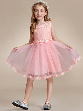 Robe Enfant d'Honneur tulle et dentelle blanche avec nœud au dos