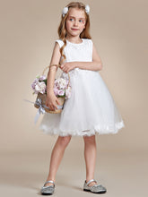 Robe Enfant d'Honneur tulle et dentelle blanche avec nœud au dos #Couleur_Blanc