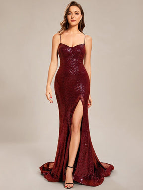 Taille personnalisée Robe de bal sirène à sequins Lacer