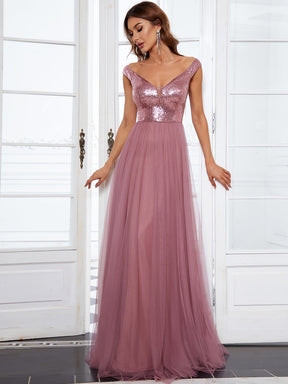 Taille personnalisée Robe de soirée sans manches paillettes taille haute