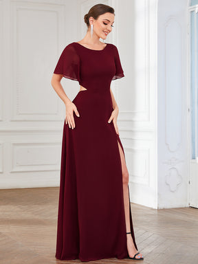 Robe de soirée en mousseline à lacets et manches flottantes