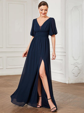 Robe de soirée Mousseline M manches courtes et col en V