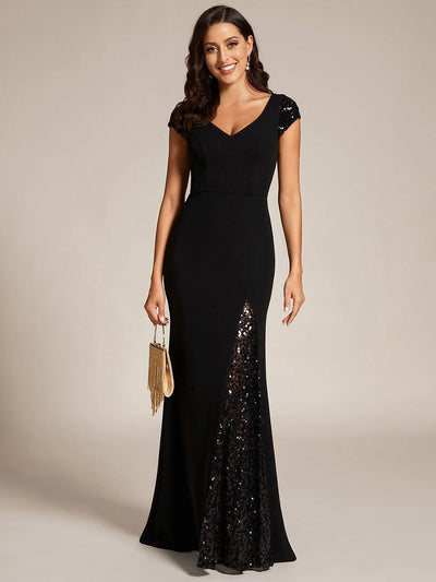Taille Personnalisée Robe de soirée à sequins à sequins profonds