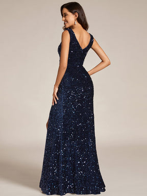 Taille personnalisée Robe de soirée longue sirène à encolure en V Sequins