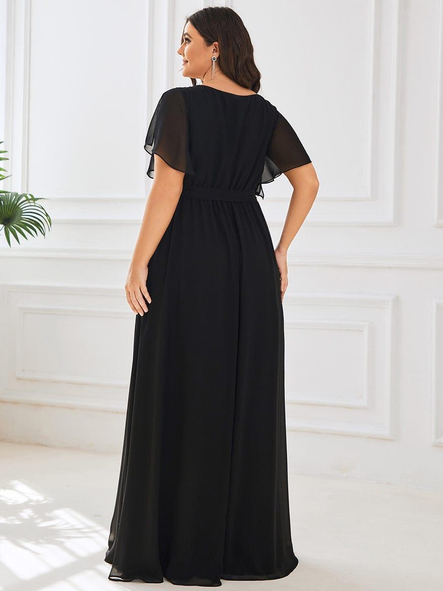 Taille personnalisée Robe de soirée en mousseline de soie à encolure en V