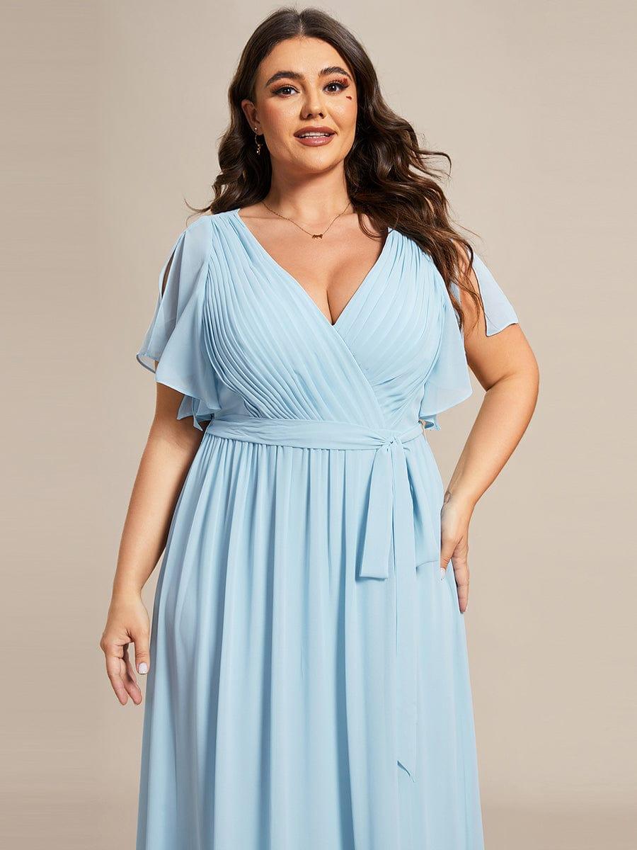 Taille personnalisée Robe de soirée en mousseline de soie à encolure en V