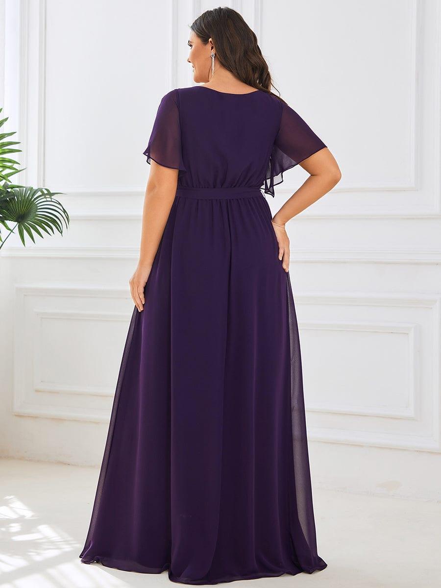 Taille personnalisée Robe de soirée en mousseline de soie à encolure en V