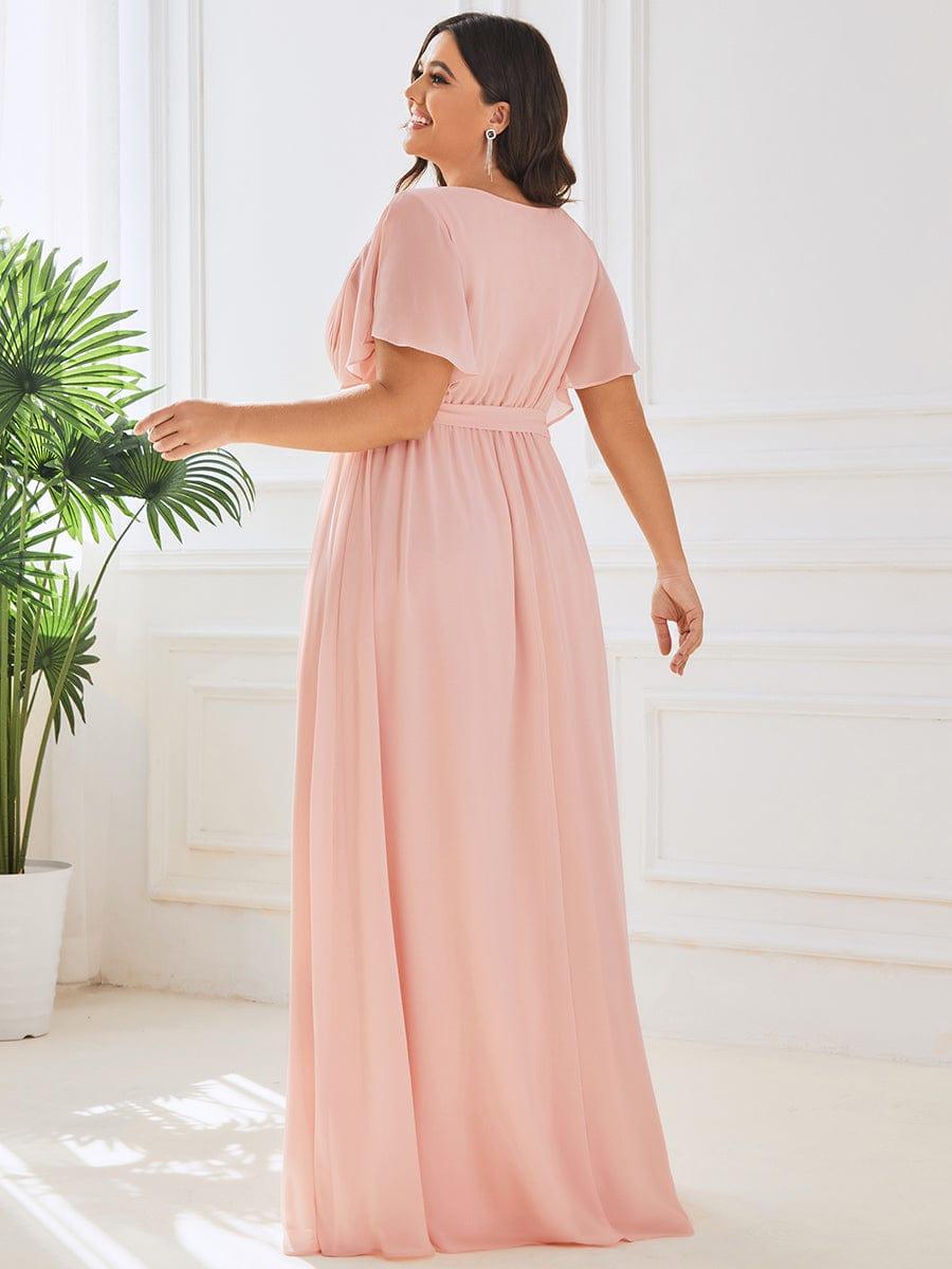 Taille personnalisée Robe de soirée en mousseline de soie à encolure en V