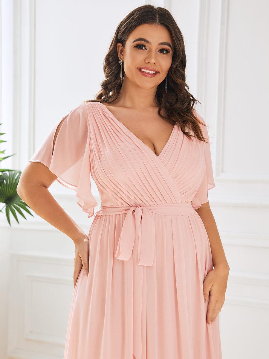 Taille personnalisée Robe de soirée en mousseline de soie à encolure en V