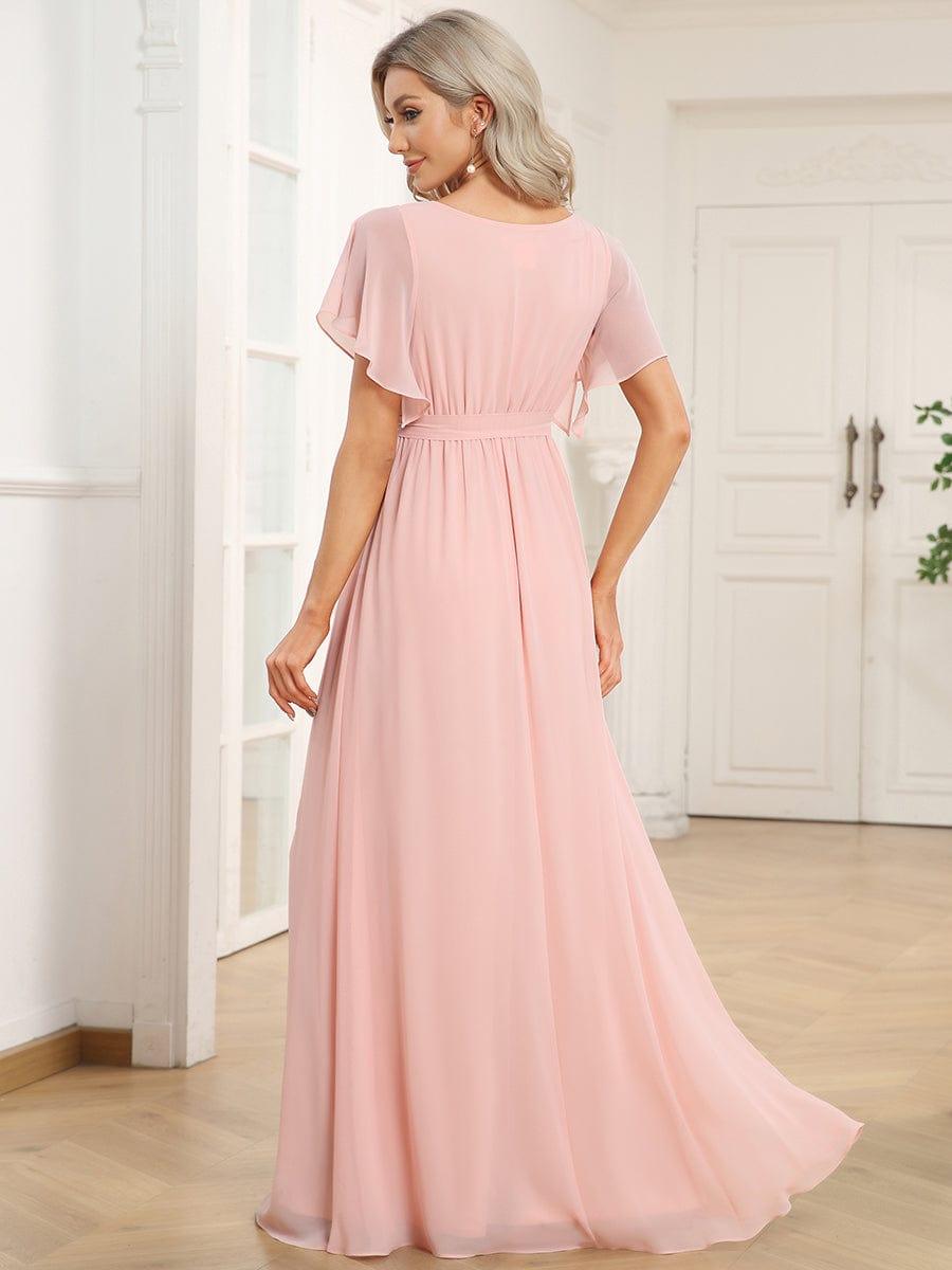 Taille personnalisée Robe de soirée en mousseline de soie à encolure en V