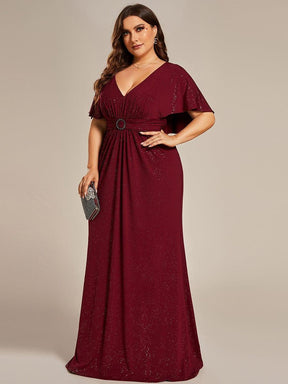 Robe de soirée sirène curvy à manches chauve-souris brillantes