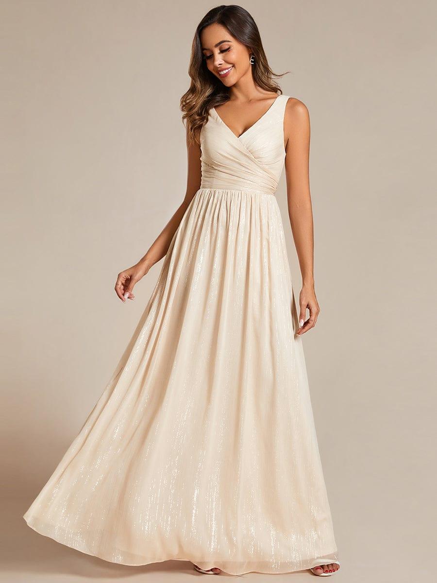 Robes de soirée sans manches à col en V avec paillettes délicates #Couleur_Charbon