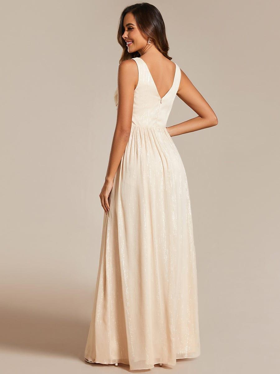 Robes de soirée sans manches à col en V avec paillettes délicates #Couleur_Charbon