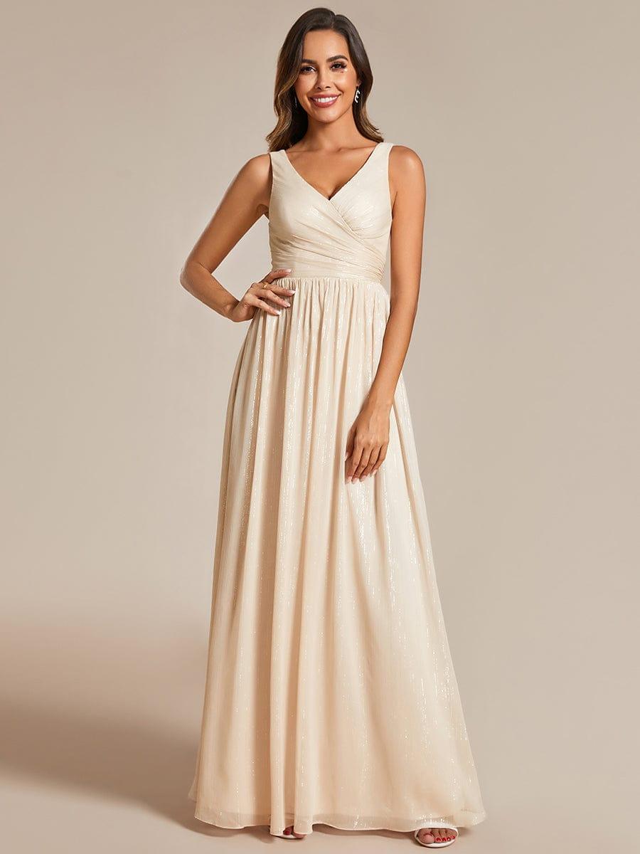 Robes de soirée sans manches à col en V avec paillettes délicates #Couleur_Charbon