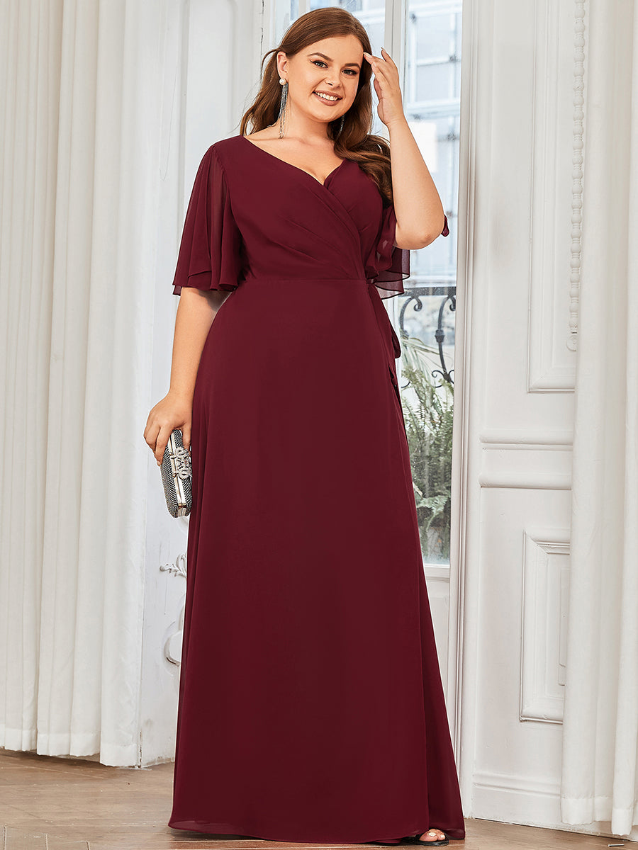 Robe de soirée Grande taille Mousseline Taille haute