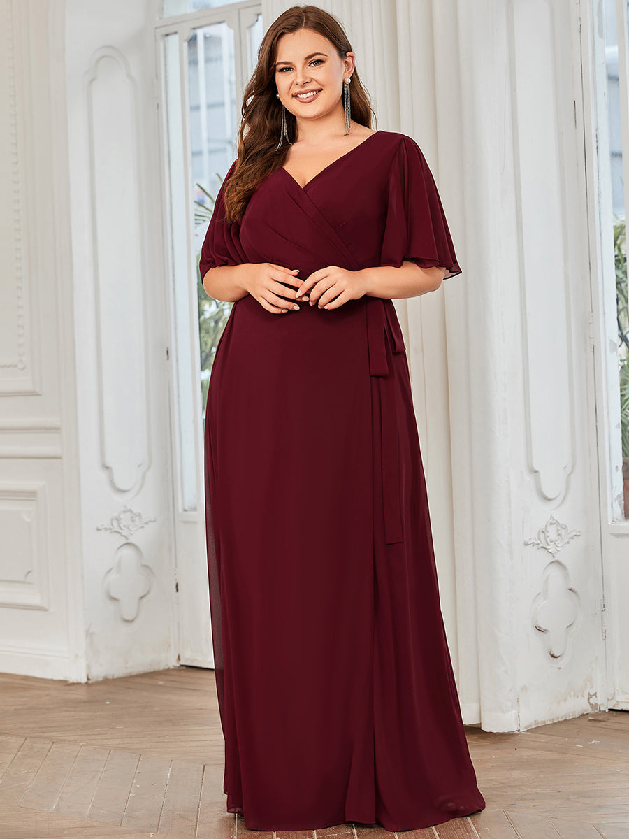 Robe de soirée Grande taille Mousseline Taille haute
