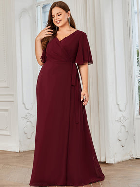Robe de soirée Grande taille Mousseline Taille haute