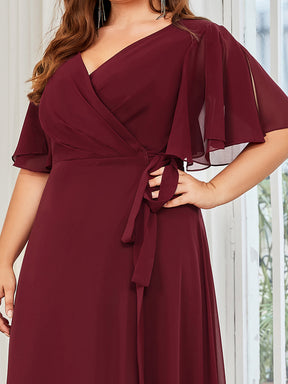Robe de soirée Grande taille Mousseline Taille haute