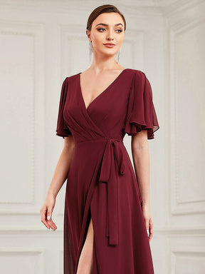 Robe de soirée Mousseline Manches flottantes et à taille haute
