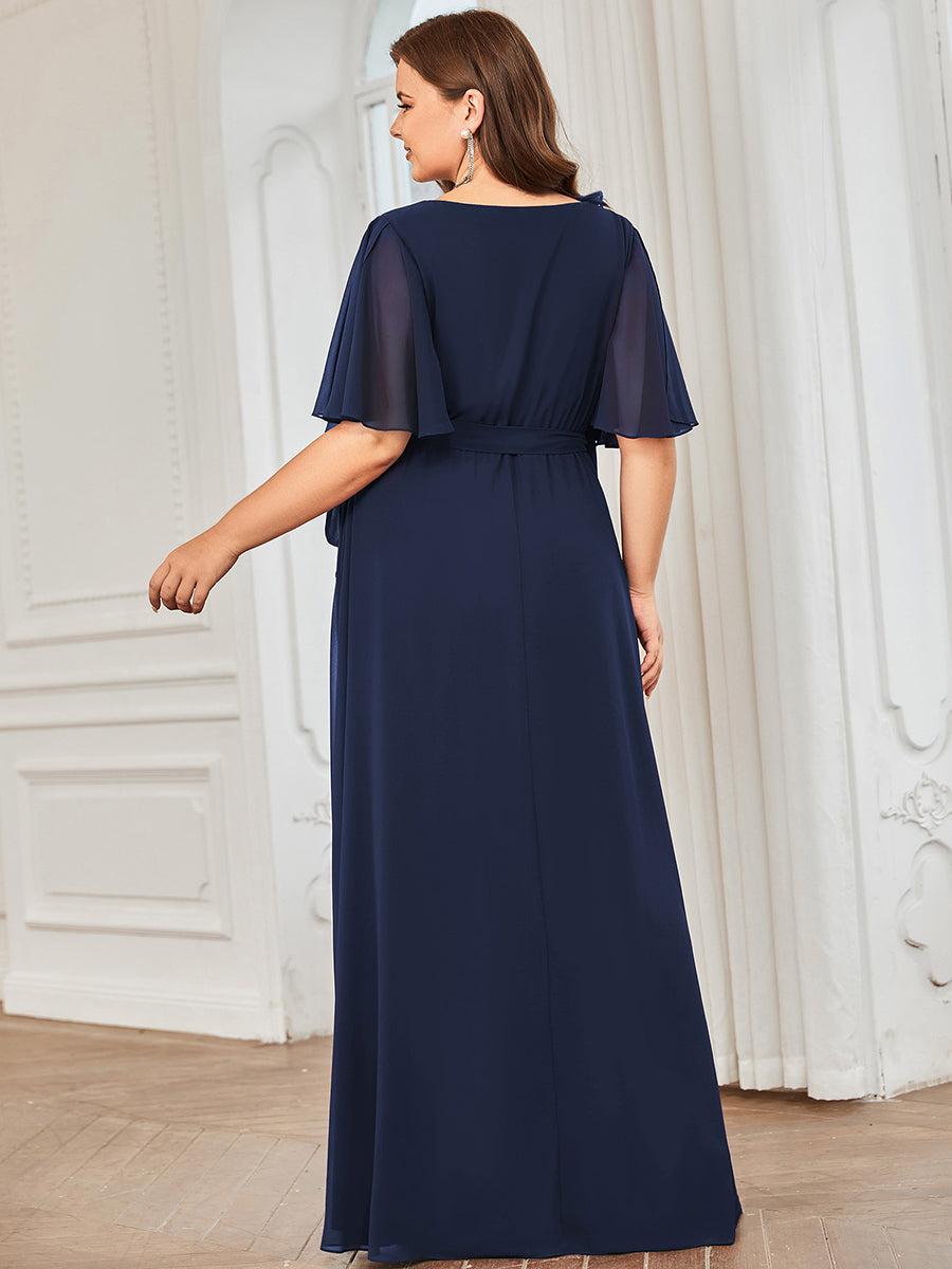 Robe de soirée Grande taille Mousseline Taille haute