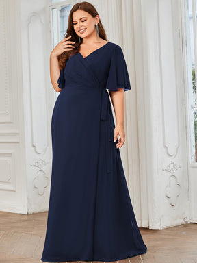 Robe de soirée Grande taille Mousseline Taille haute
