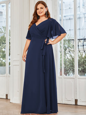 Robe de soirée Grande taille Mousseline Taille haute