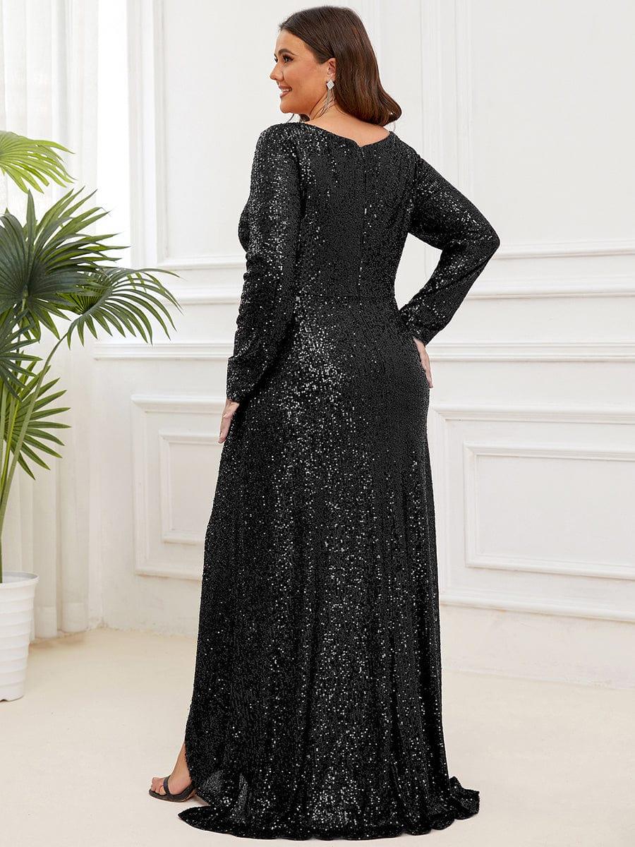 Robe de soirée à manches longues et à sequins