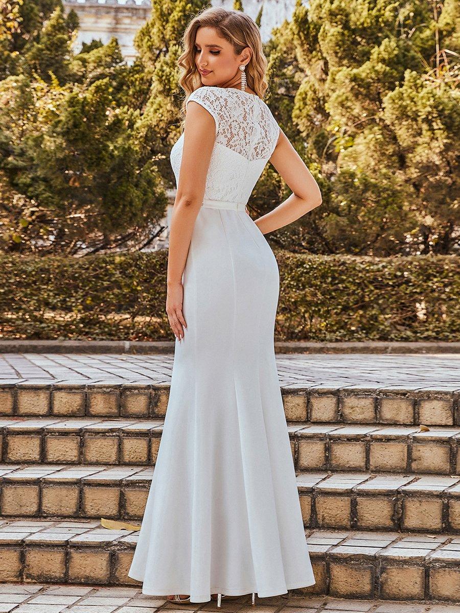 Robe de mariée style sirène simple à mancherons