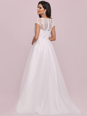 Taille personnalisée élégante robe de mariée à col en V avec manches couvrantes Robes de mariée