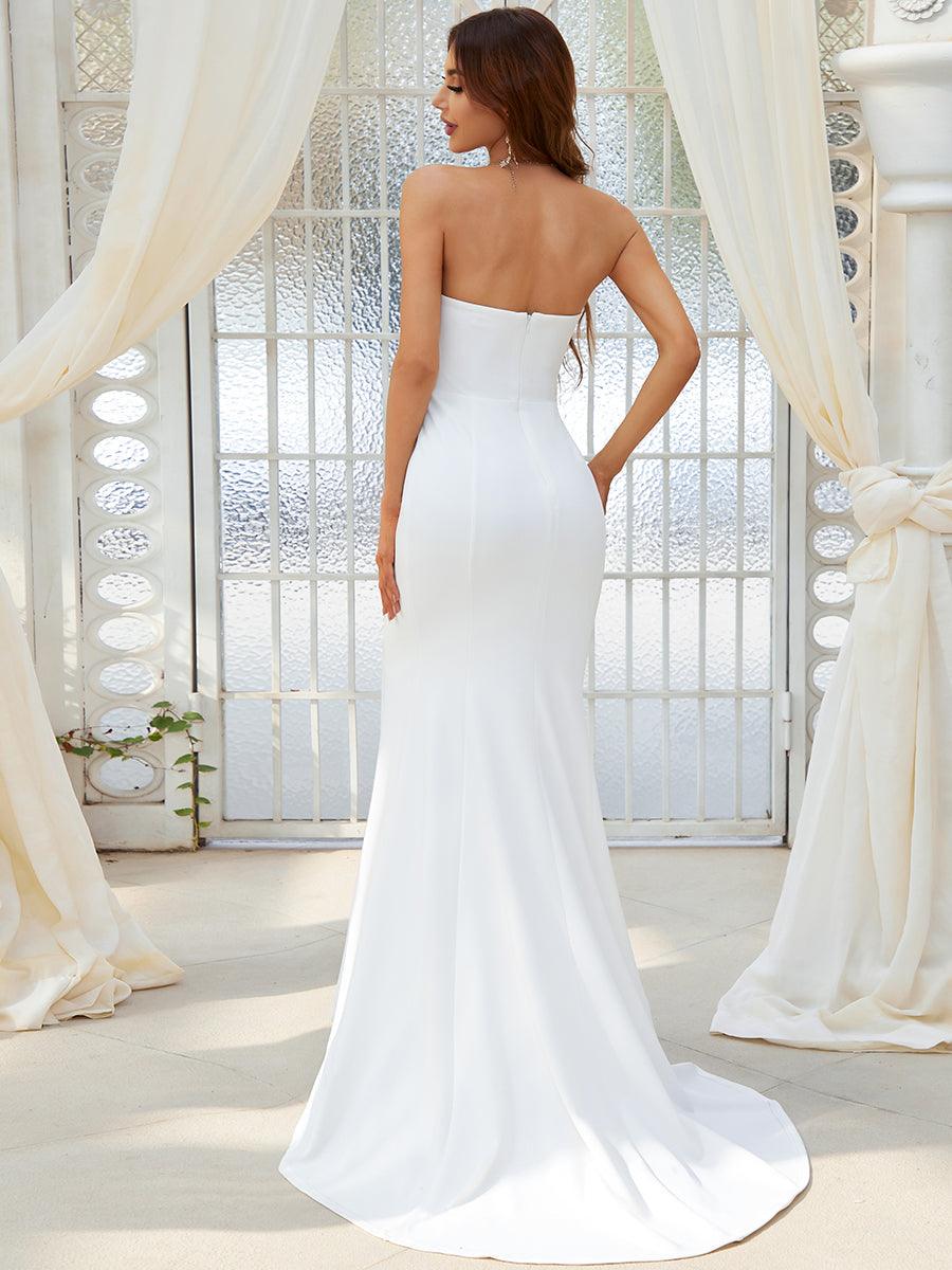 Robe de mariée sirène simple sans bretelles pour mariage