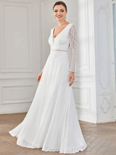 Robe de mariée trapèze en dentelle à chevrons style vintage #Couleur_Blanc