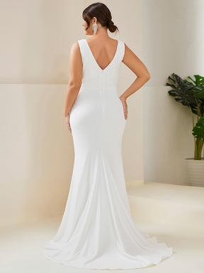 Robe de mariée moulante sirène à col haut et dos nu